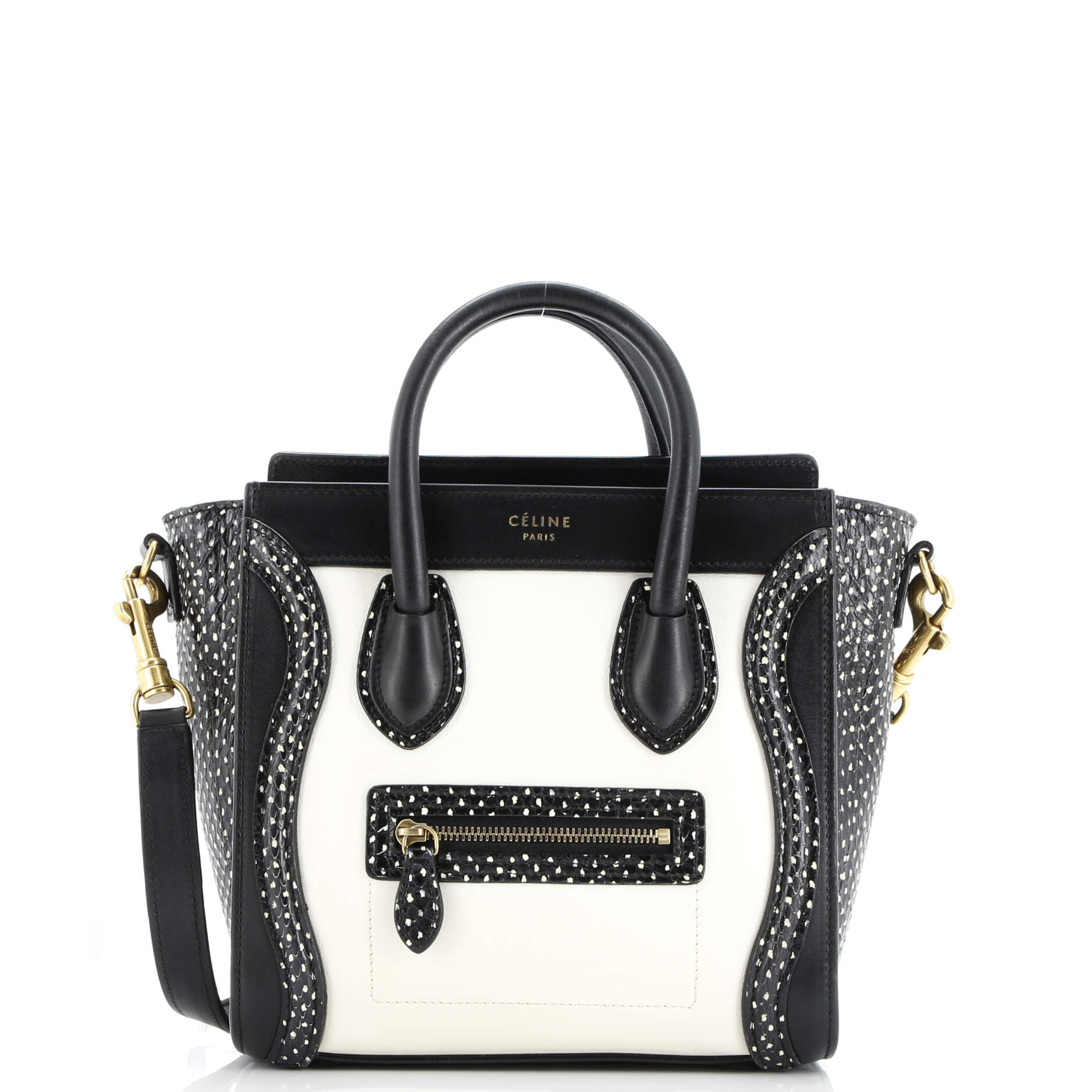 Tricolor Luggage Bag Python and Leather Nano