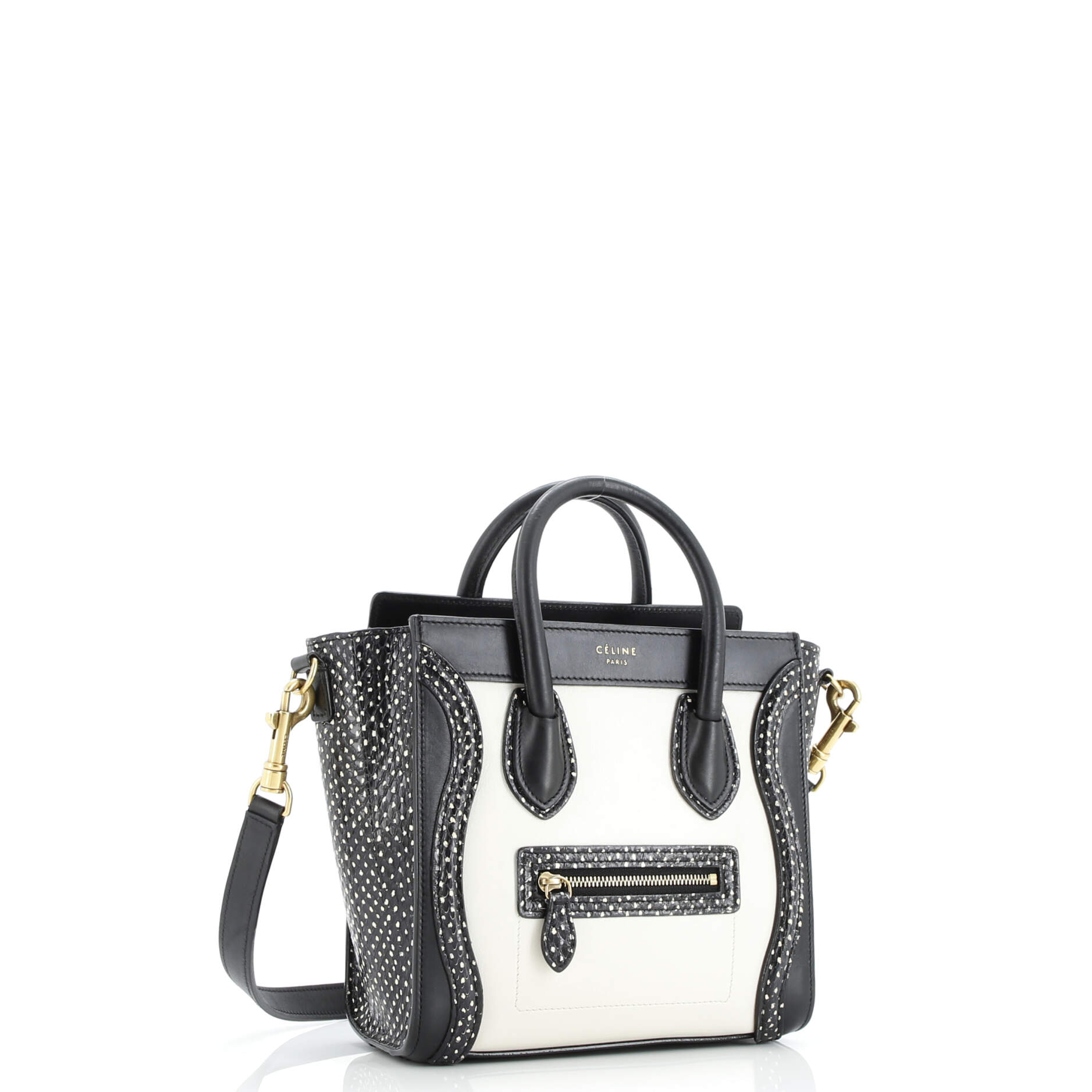 Tricolor Luggage Bag Python and Leather Nano