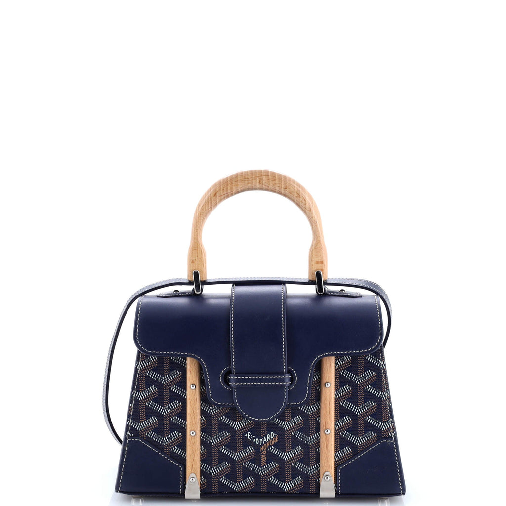Structured Saigon Top Handle Bag Coated Canvas with Leather Mini