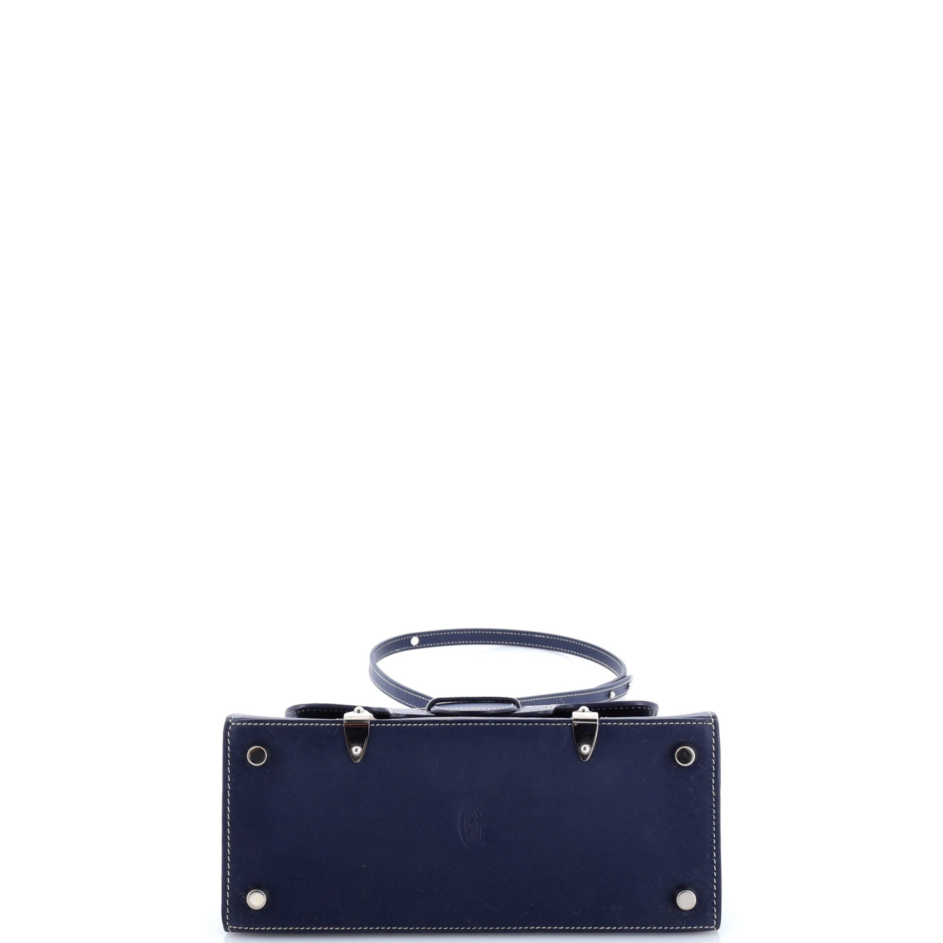 Structured Saigon Top Handle Bag Coated Canvas with Leather Mini