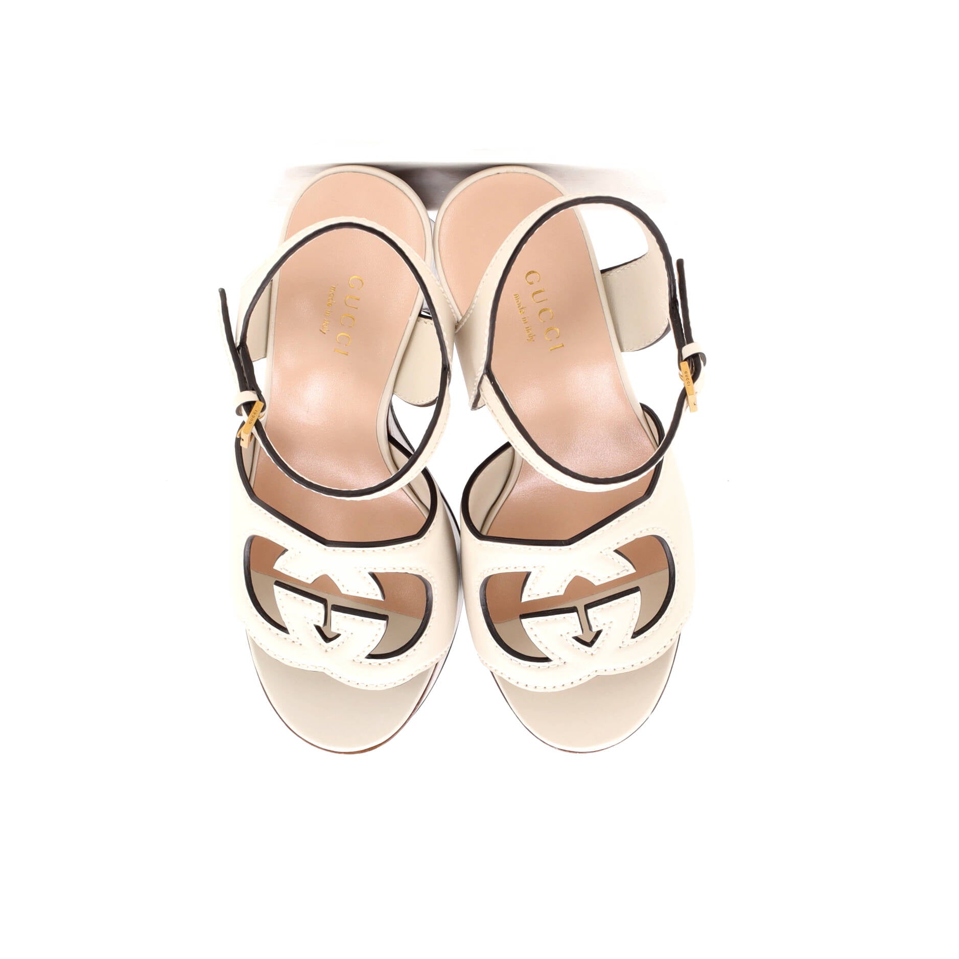 Women's Interlocking G Cut-Out Platform Sandals Leather