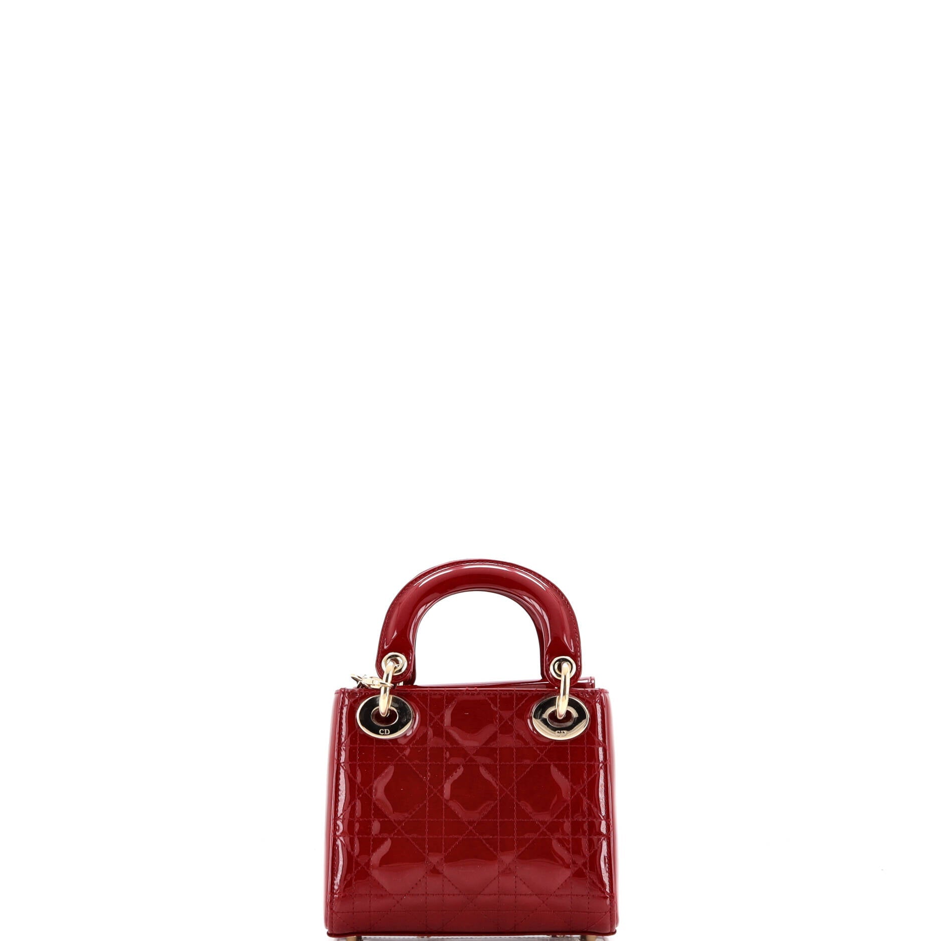 Lady Dior Chain Bag Cannage Quilt Patent Mini