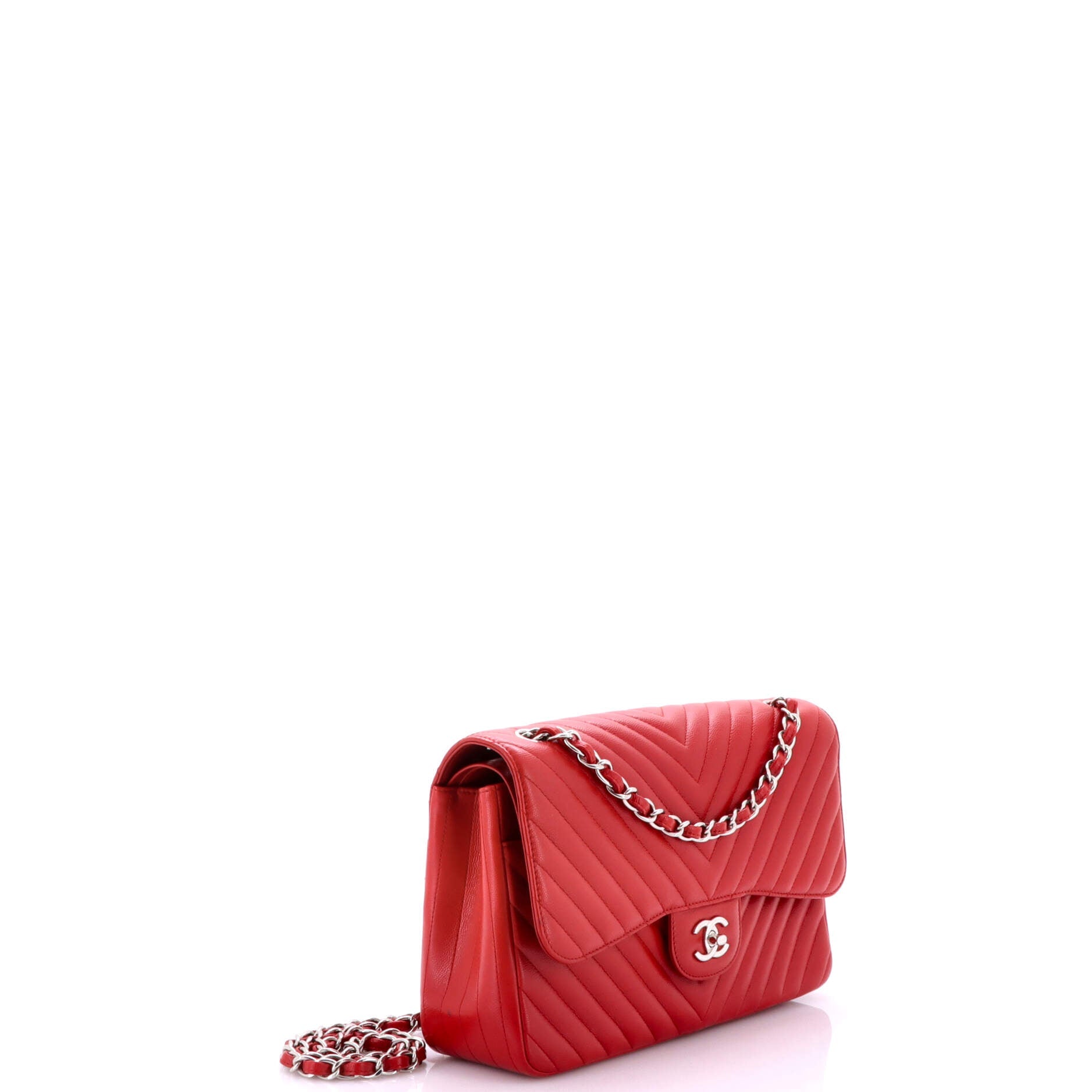 Classic Double Flap Bag Chevron Caviar Jumbo