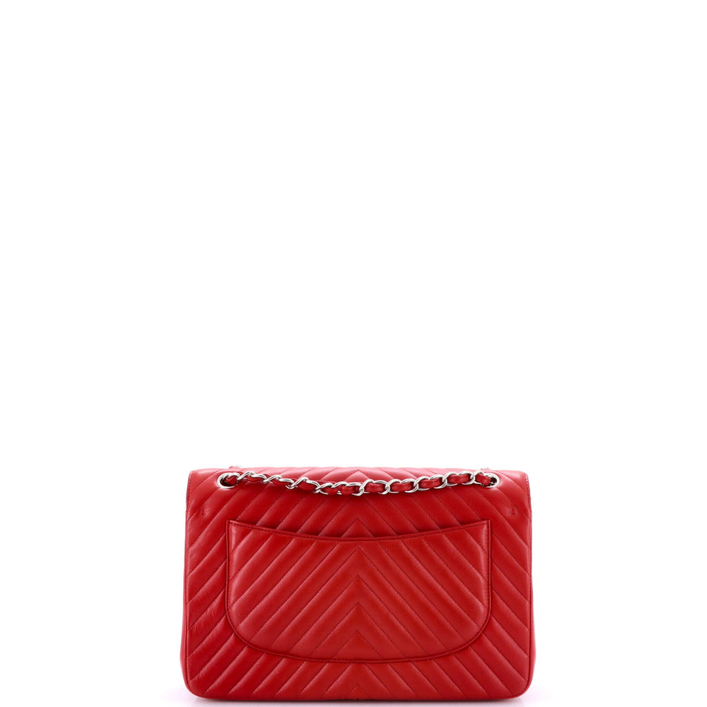 Classic Double Flap Bag Chevron Caviar Jumbo
