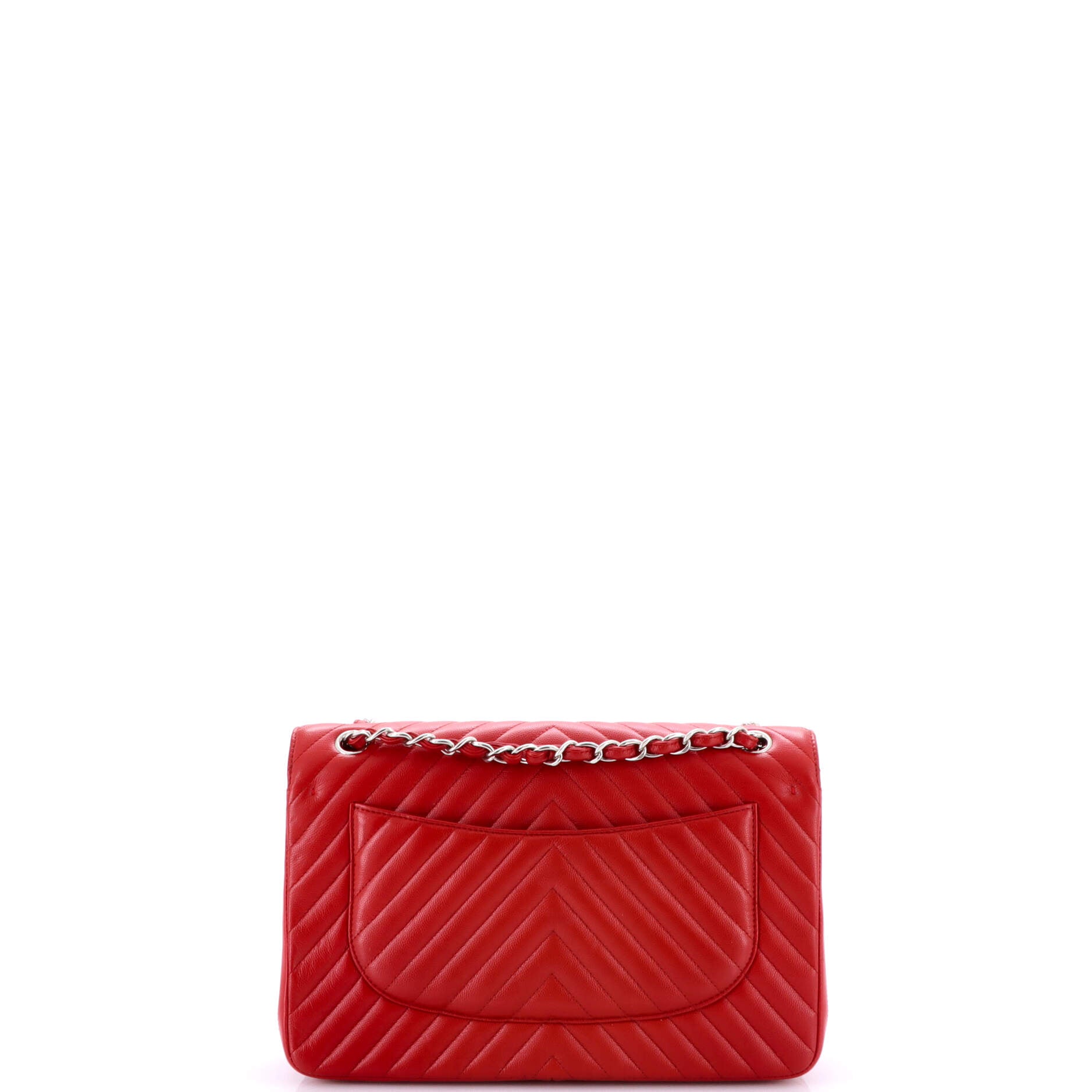 Classic Double Flap Bag Chevron Caviar Jumbo