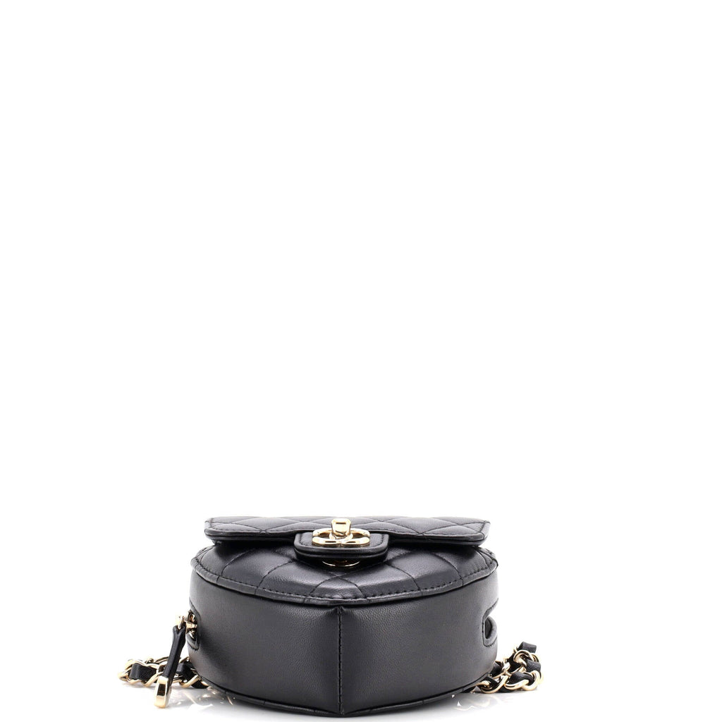 CC in Love Heart Belt Bag Quilted Lambskin
