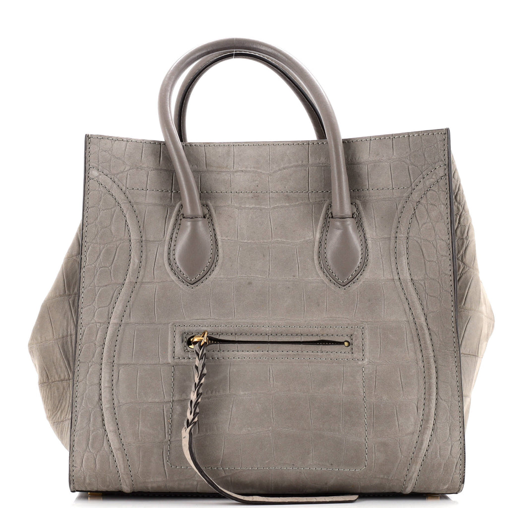 Phantom Bag Crocodile Embossed Nubuck Medium