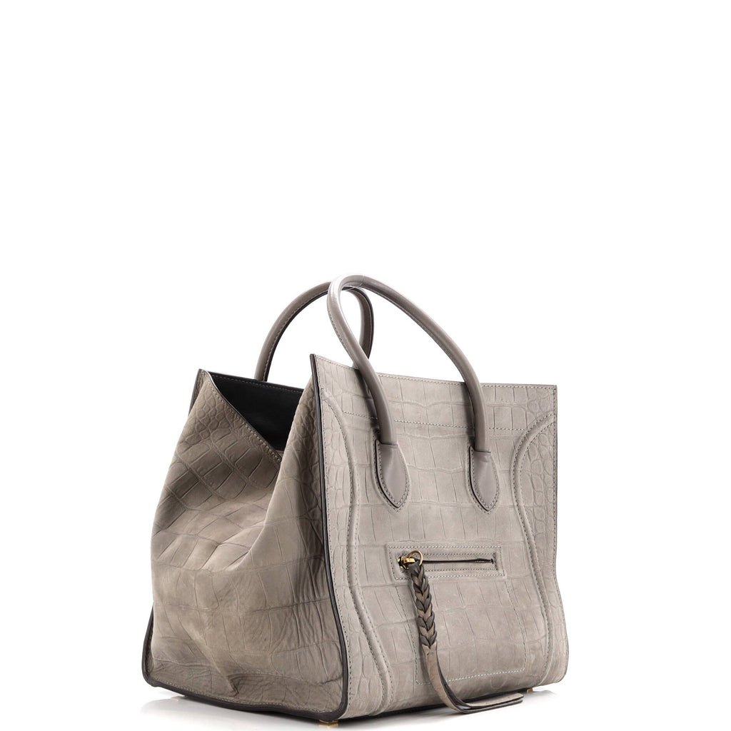 Phantom Bag Crocodile Embossed Nubuck Medium