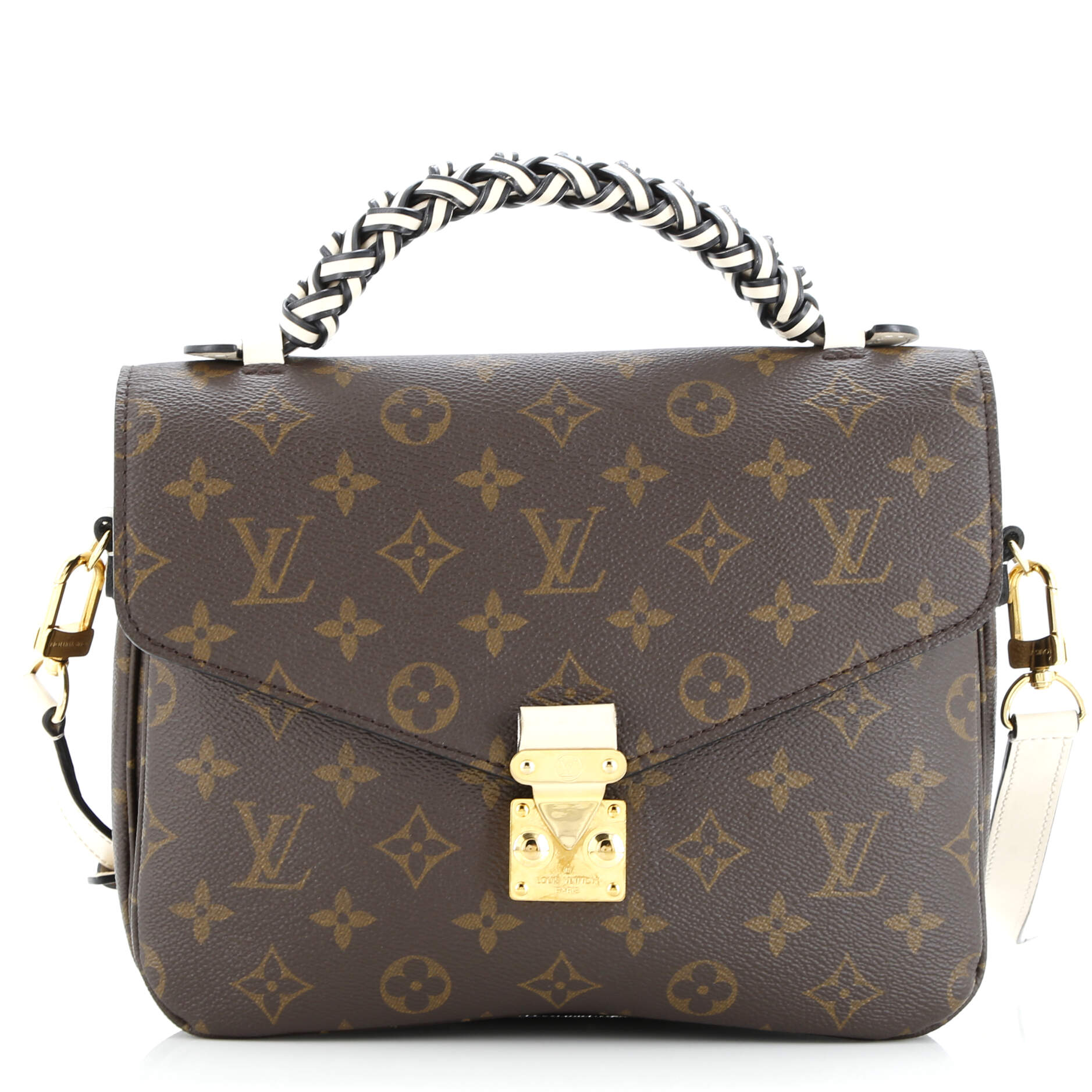 Braided Handle Pochette Metis Monogram Canvas with Leather