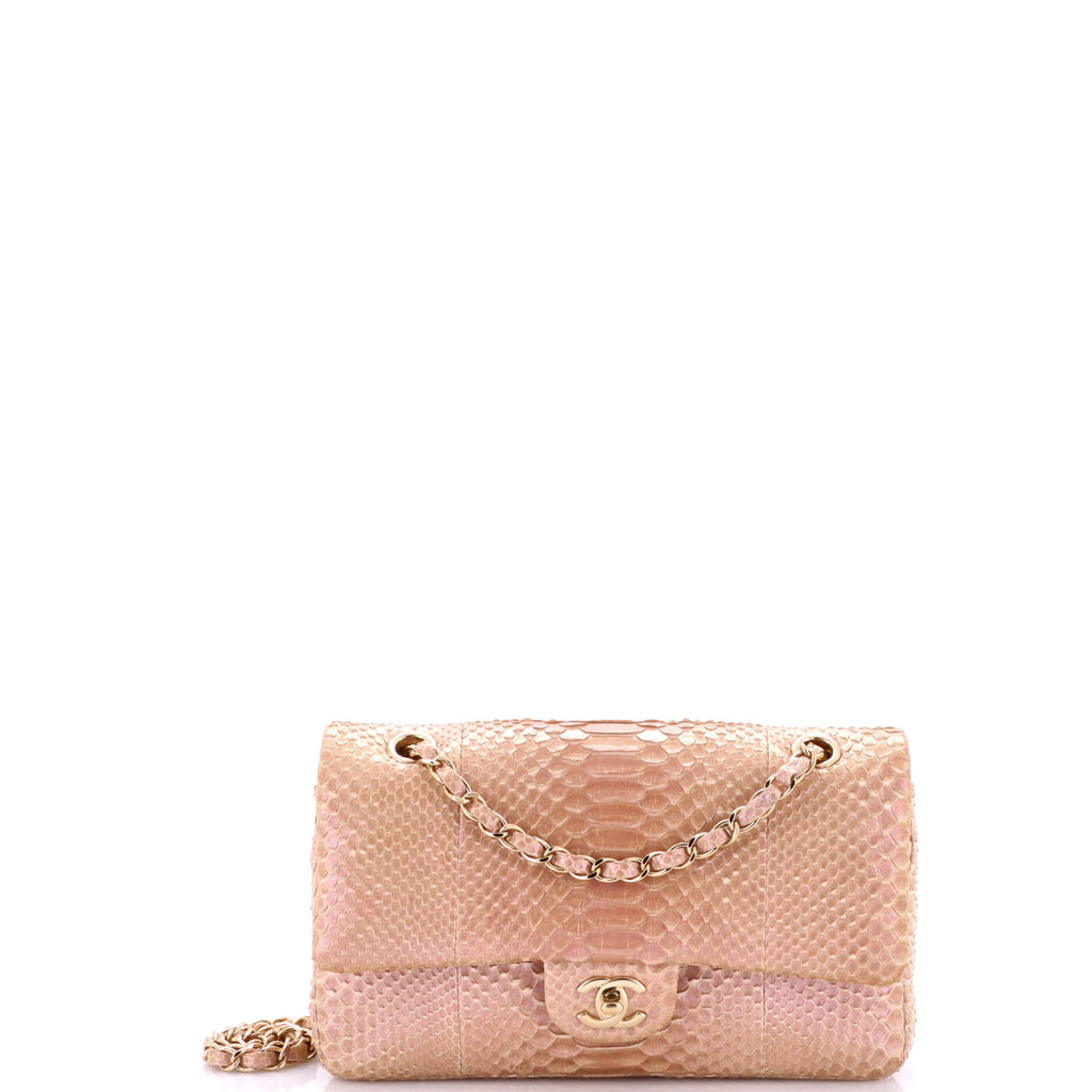 Classic Double Flap Bag Python Medium