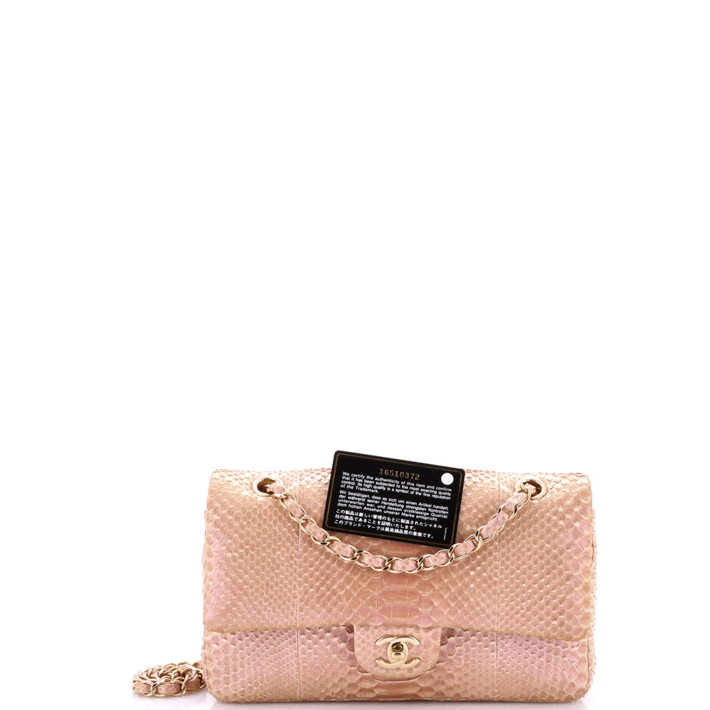 Classic Double Flap Bag Python Medium