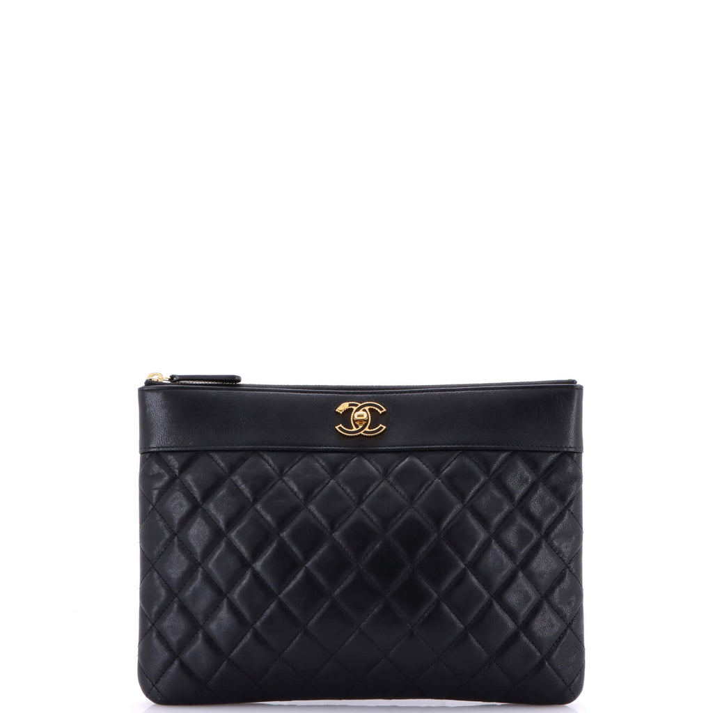 Mademoiselle Vintage O Case Clutch Quilted Sheepskin Medium