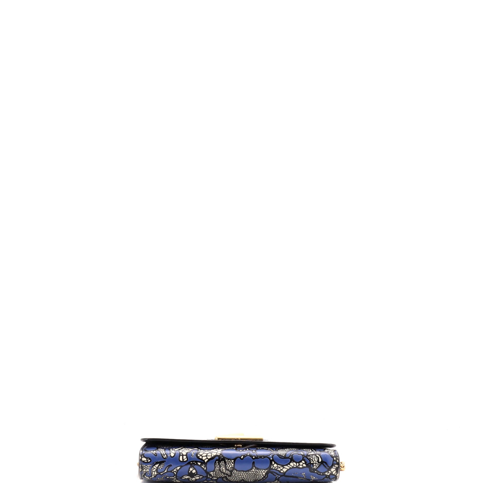 Twist Chain Wallet Lace Embossed Leather