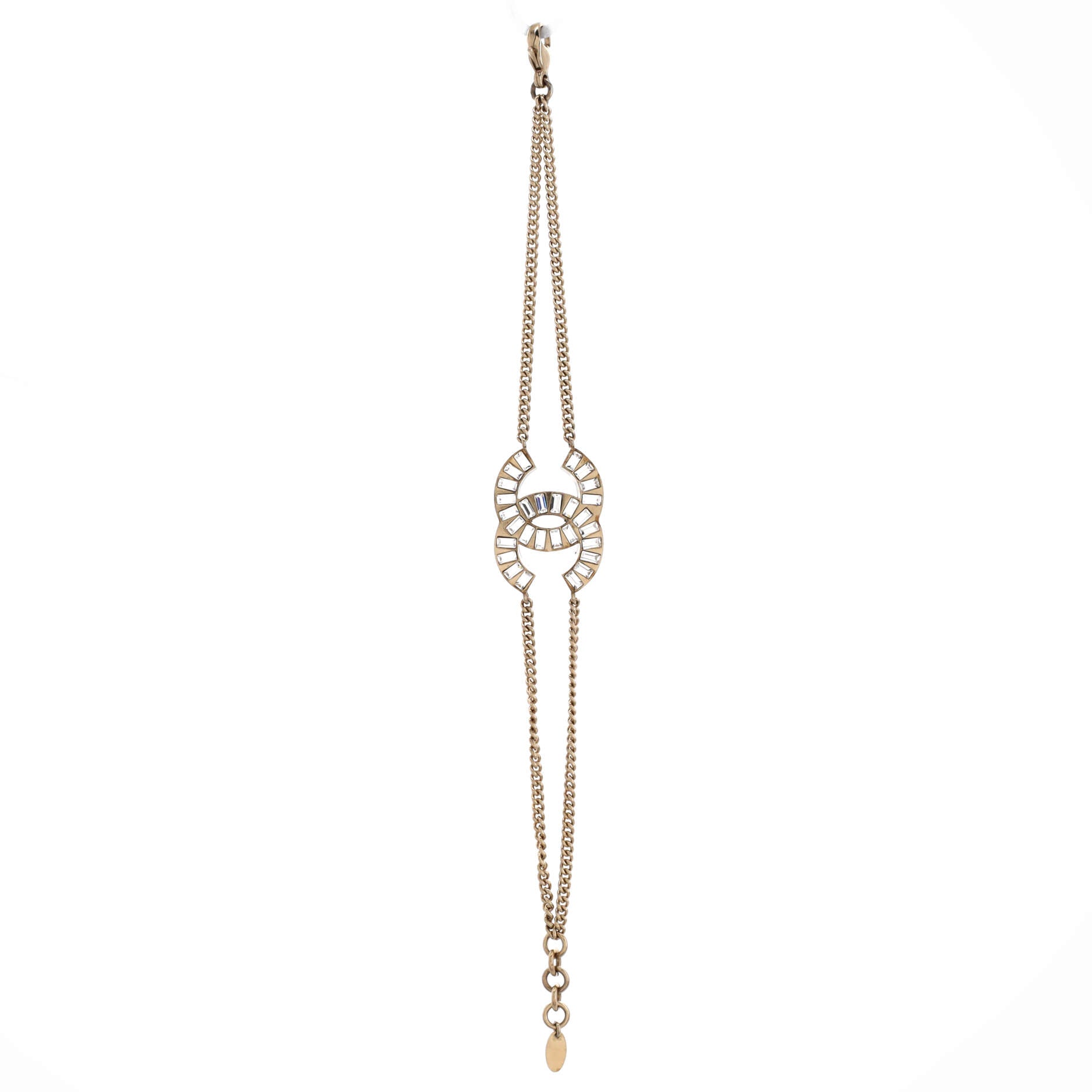 CC Double Strand Bracelet Metal with Crystal