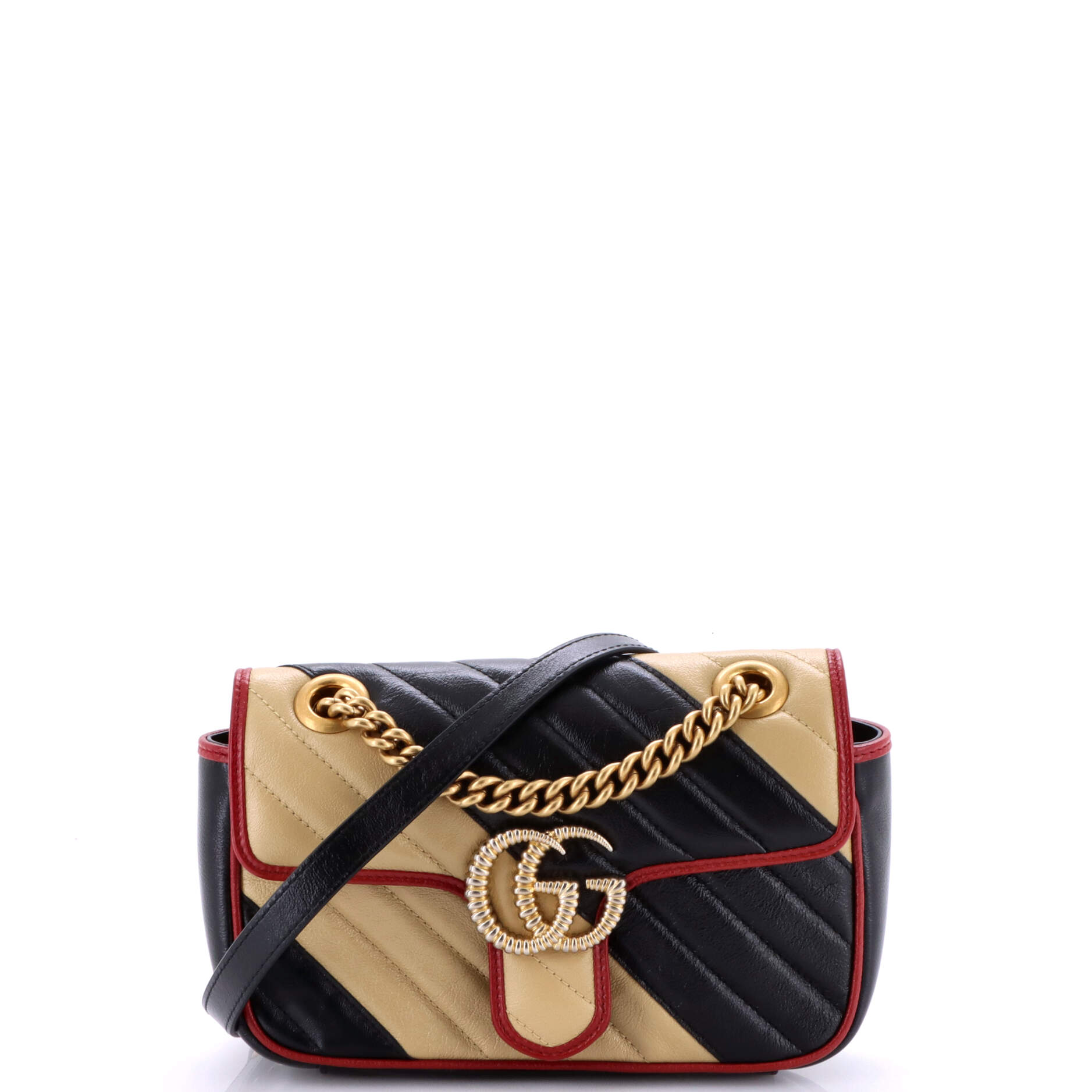 GG Marmont Flap Bag Diagonal Quilted Leather Mini