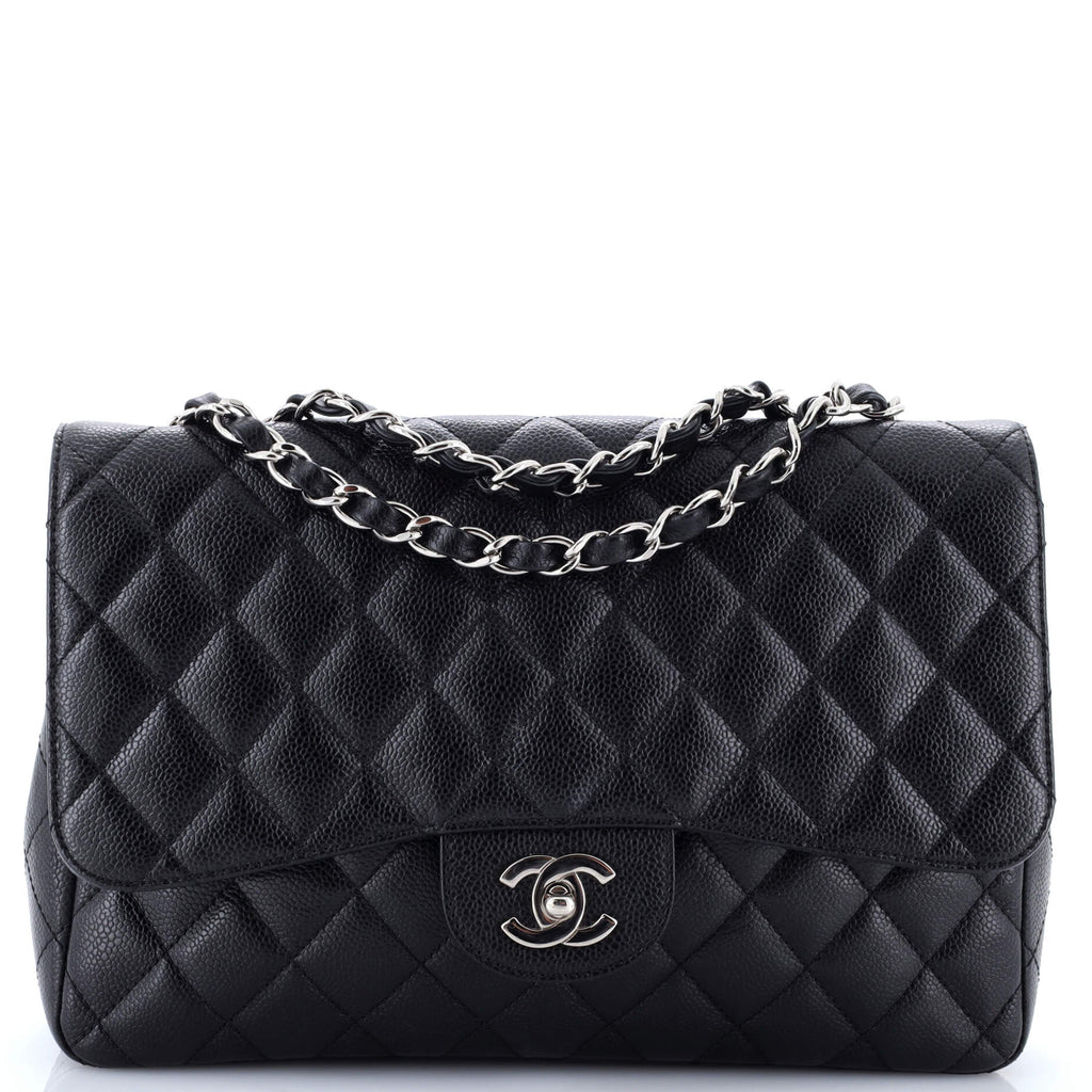 Vintage Classic Single Flap Bag Quilted Caviar Jumbo