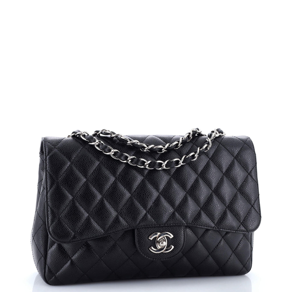 Vintage Classic Single Flap Bag Quilted Caviar Jumbo