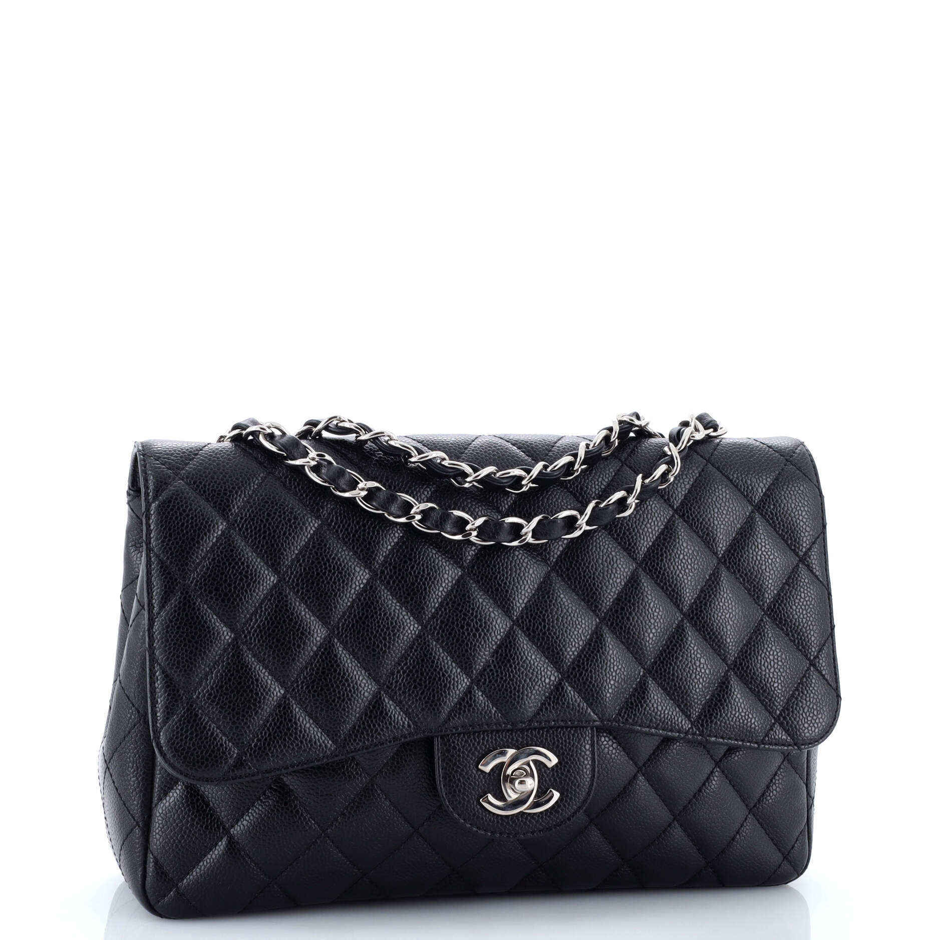 Vintage Classic Single Flap Bag Quilted Caviar Jumbo