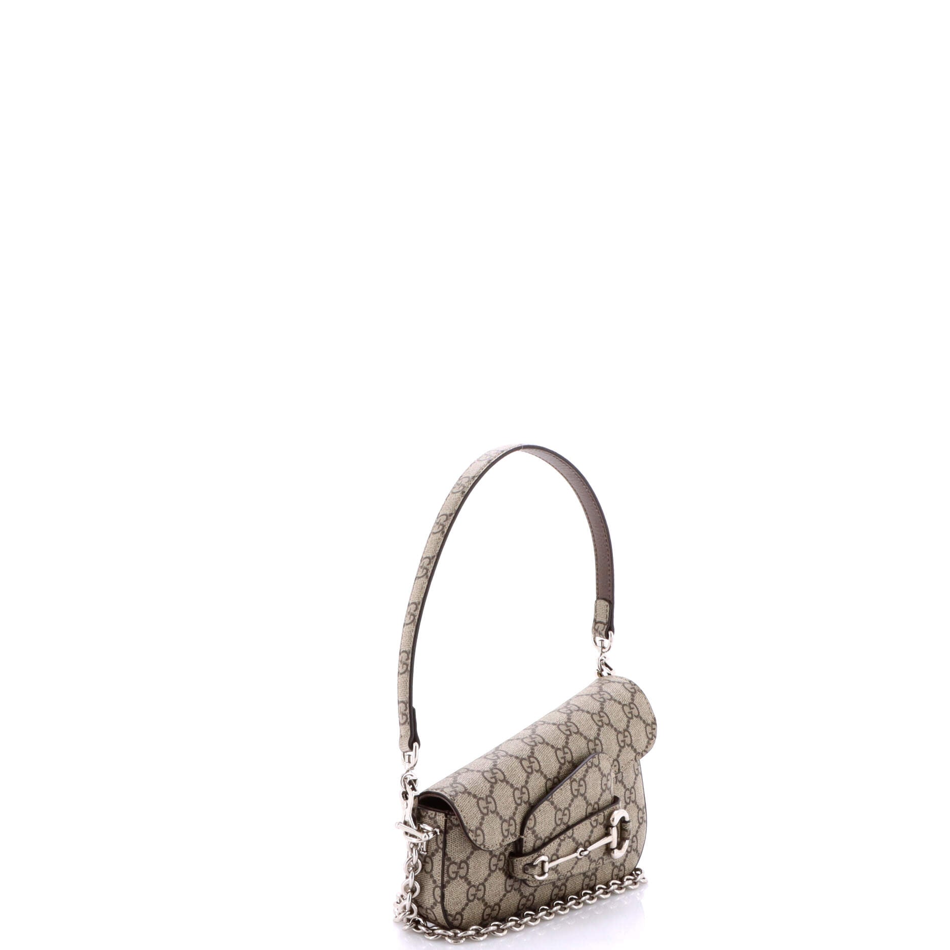 Horsebit 1955 Asymmetric Shoulder Bag GG Coated Canvas Mini