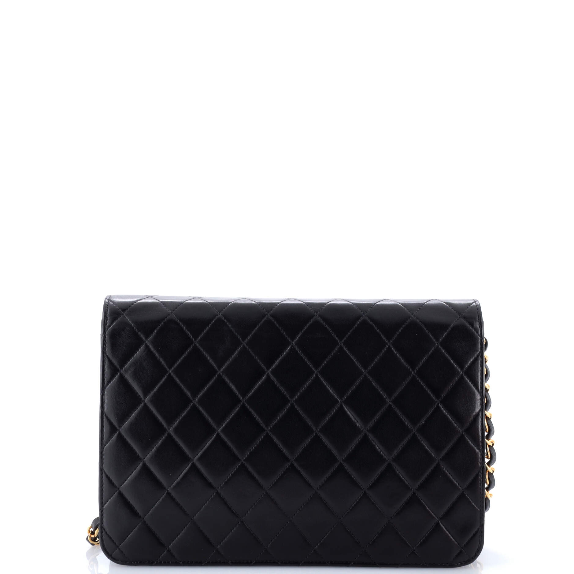 Vintage Clutch with Chain Quilted Leather Medium