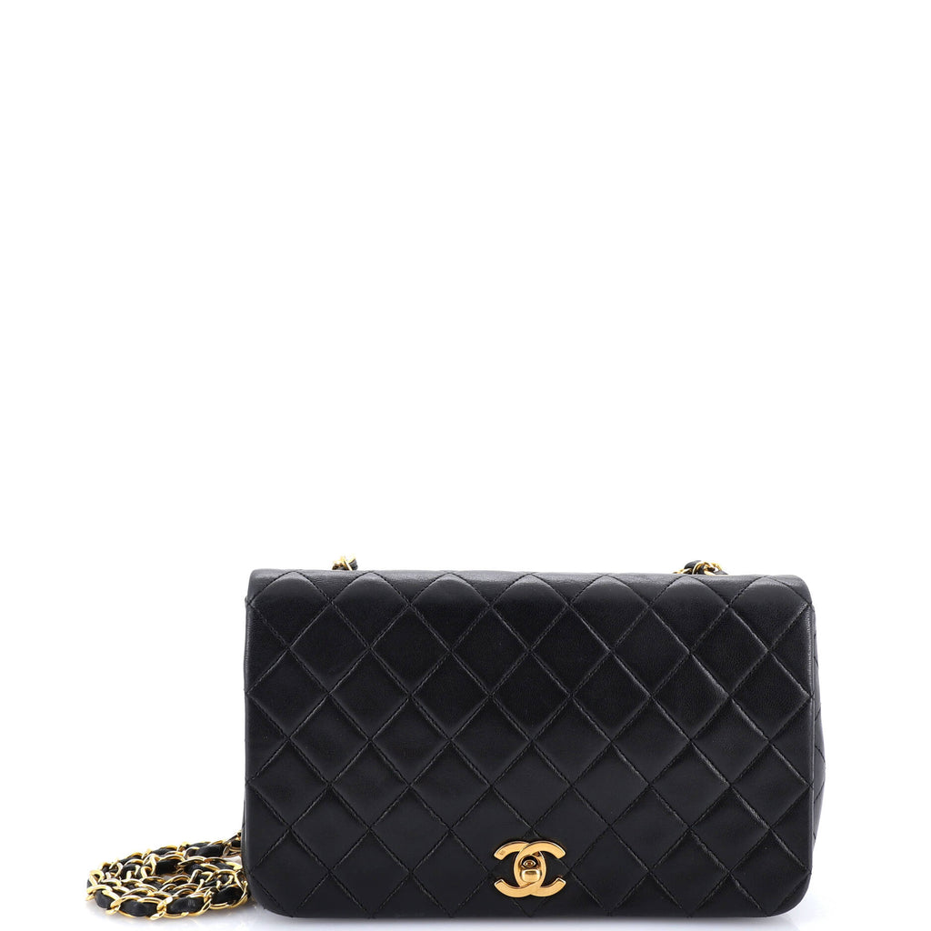 Vintage Full Flap Bag Quilted Lambskin Medium