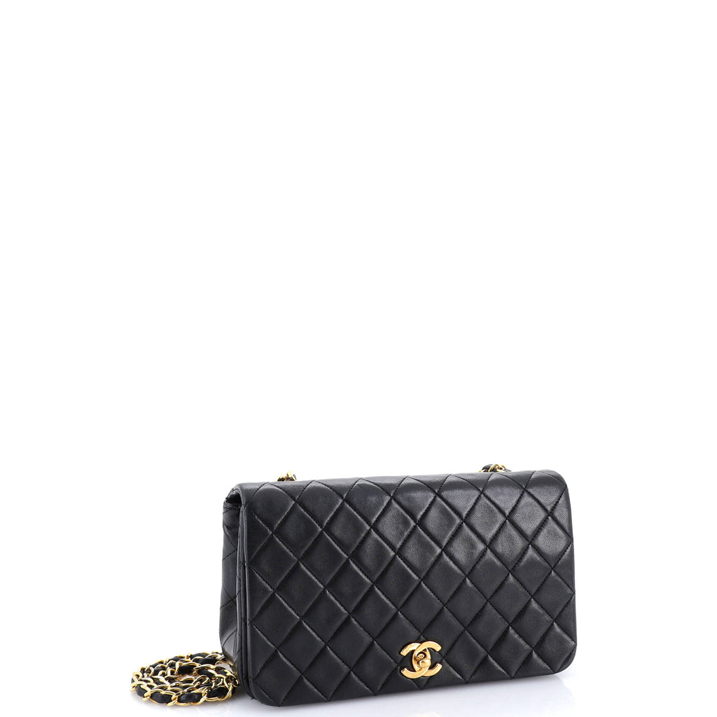 Vintage Full Flap Bag Quilted Lambskin Medium