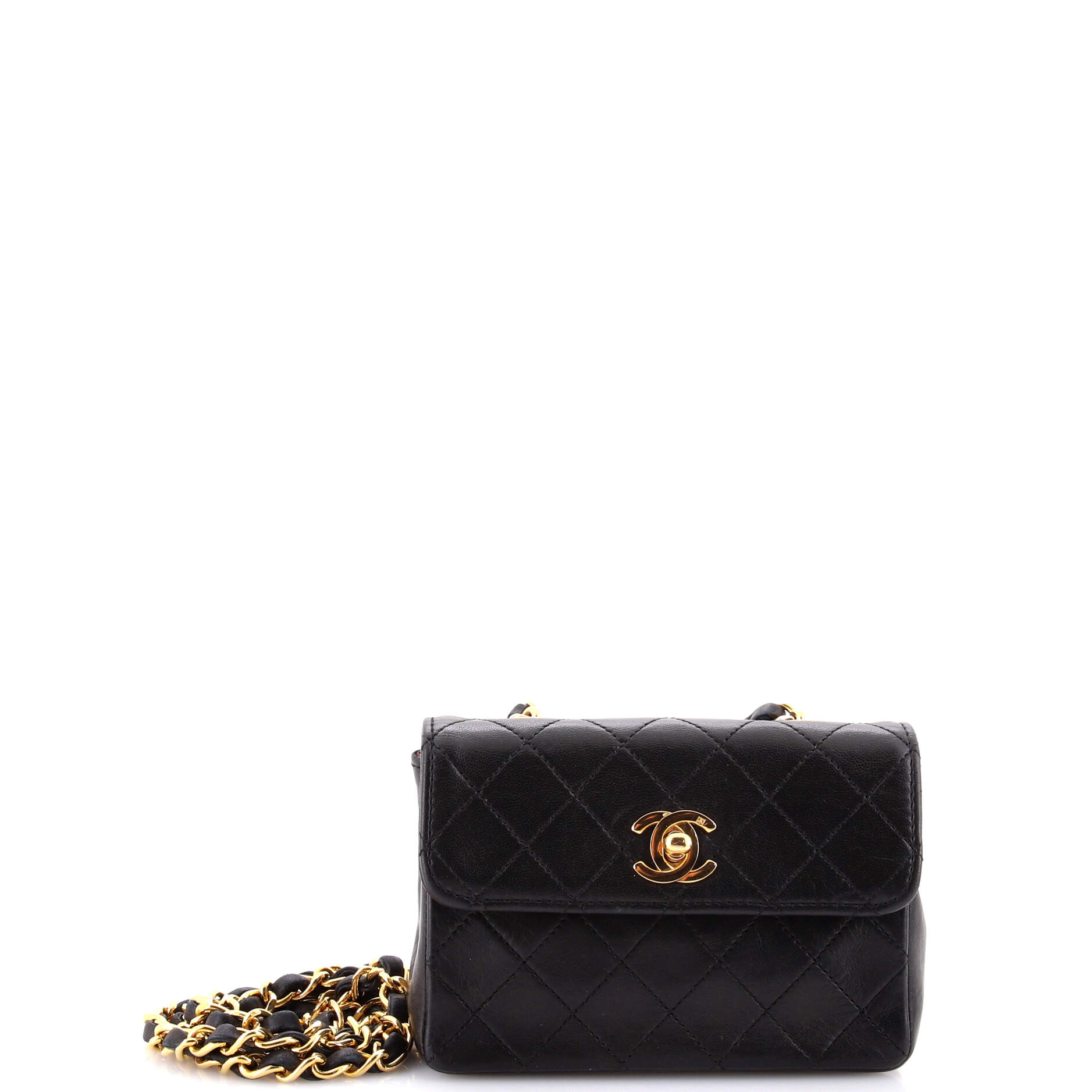 Vintage CC Chain Flap Bag Quilted Leather Extra Mini