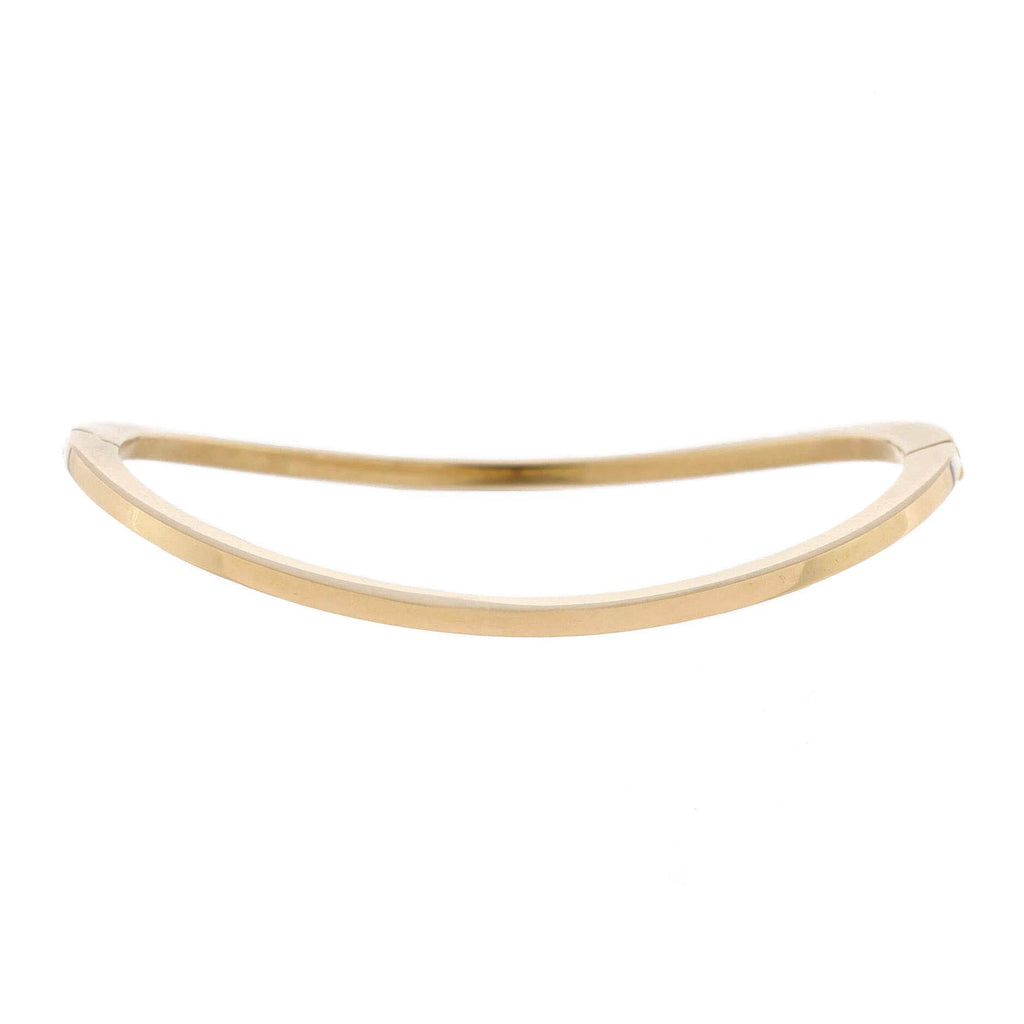 Wave Bangle Bracelet 18K Yellow Gold with Diamonds