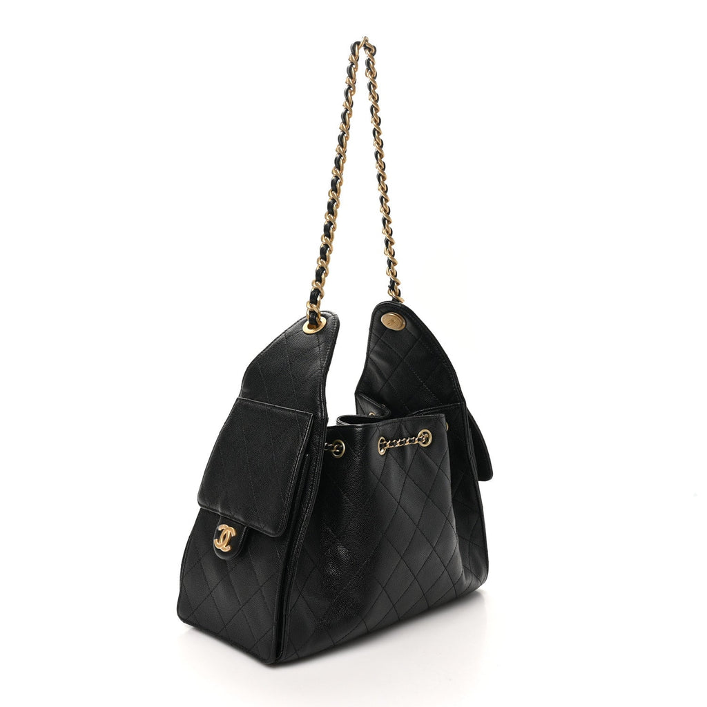 Caviar Quilted Small Chanel 25 Handbag Black