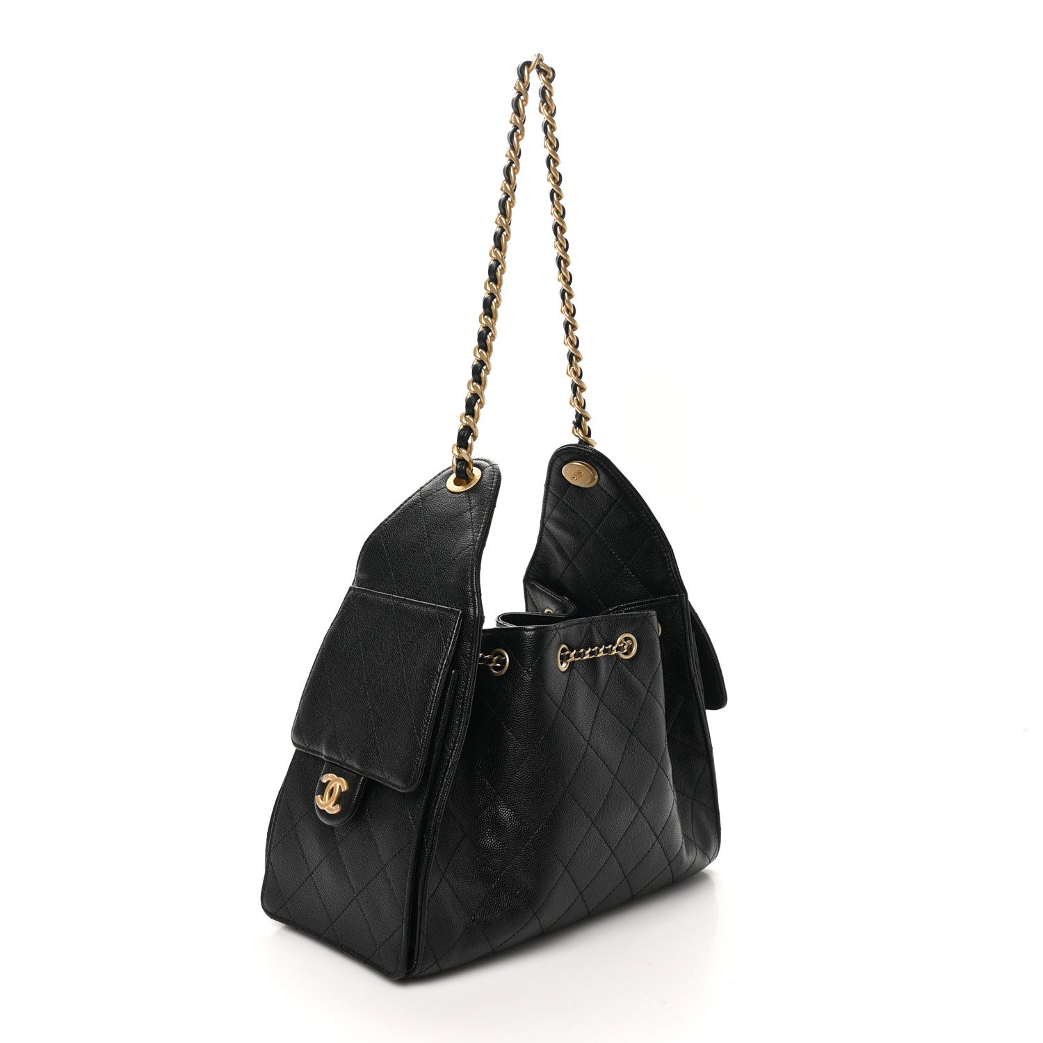 Caviar Quilted Small Chanel 25 Handbag Black