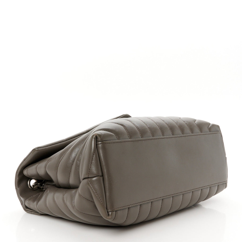 Calfskin Y Quilted Monogram Medium Loulou Chain Satchel Earth