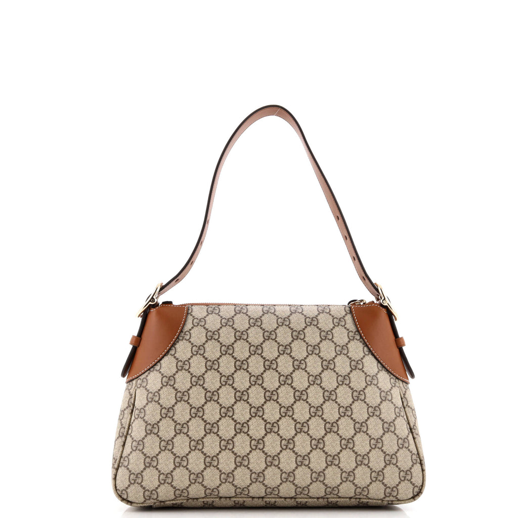 Emblem Shoulder Bag GG Coated Canvas with Leather Medium