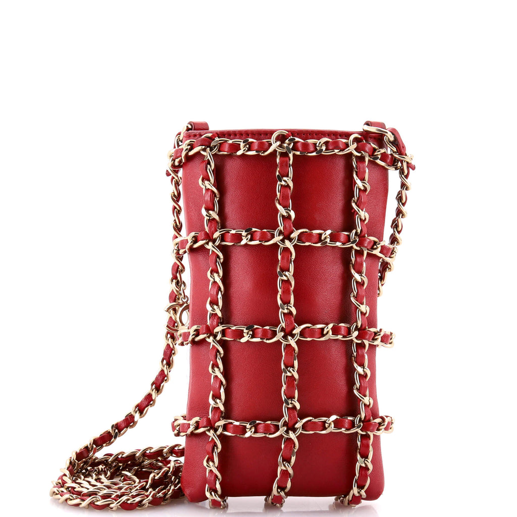 Tech Me Out Clutch With Chain Lambskin