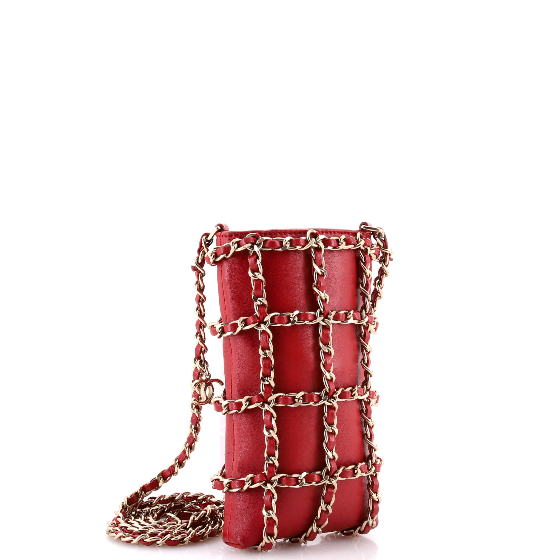 Tech Me Out Clutch With Chain Lambskin