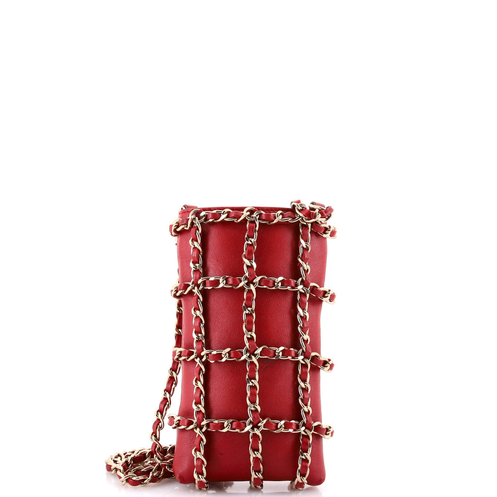 Tech Me Out Clutch With Chain Lambskin
