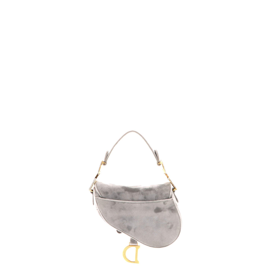 Saddle Handbag Velvet with Crystals Mini