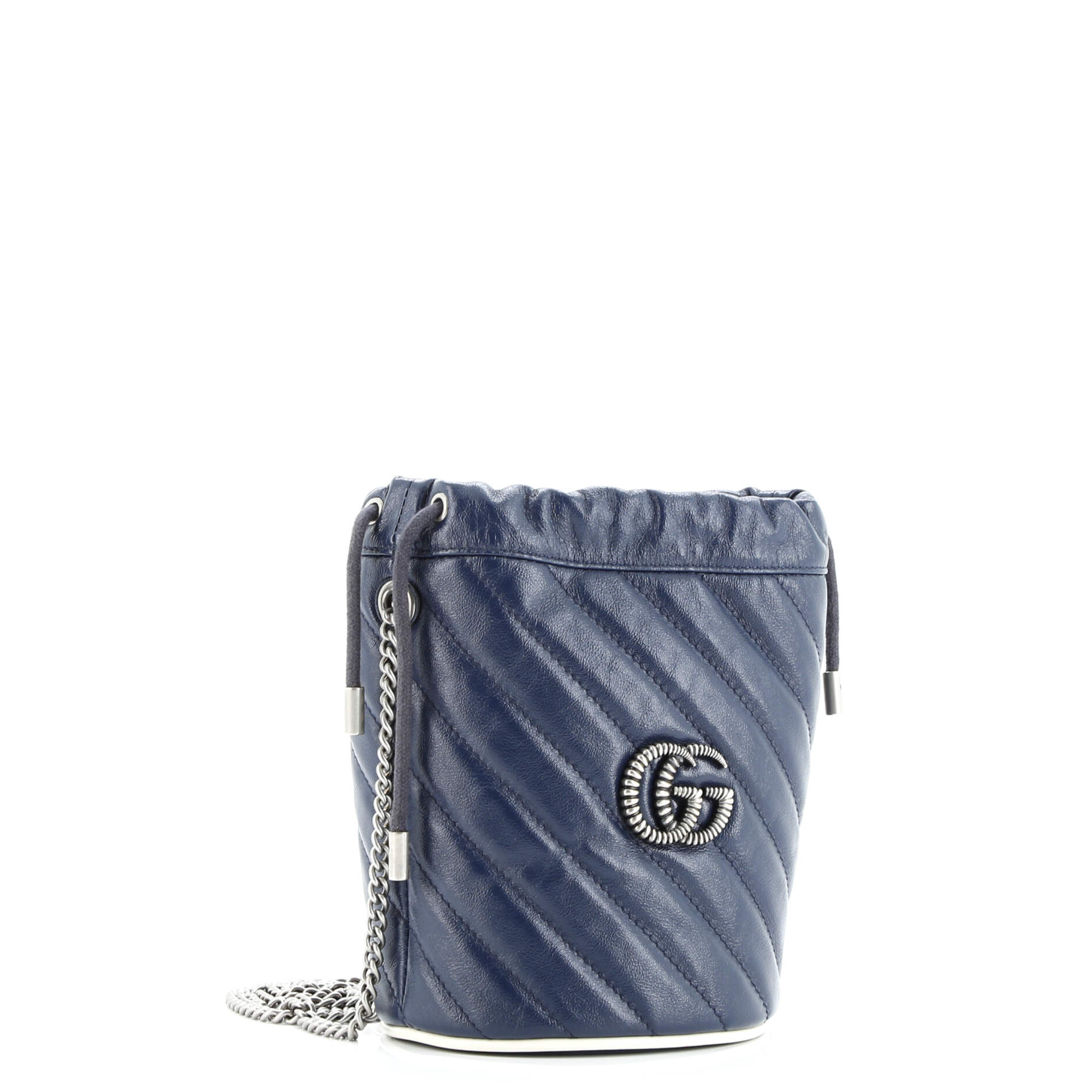 GG Marmont Bucket Bag Diagonal Quilted Leather Mini