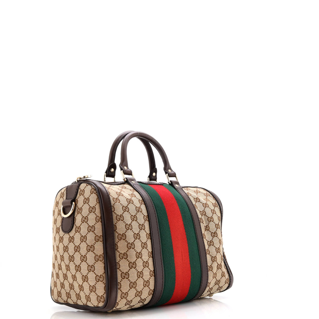 Vintage Web Boston Bag GG Canvas Medium
