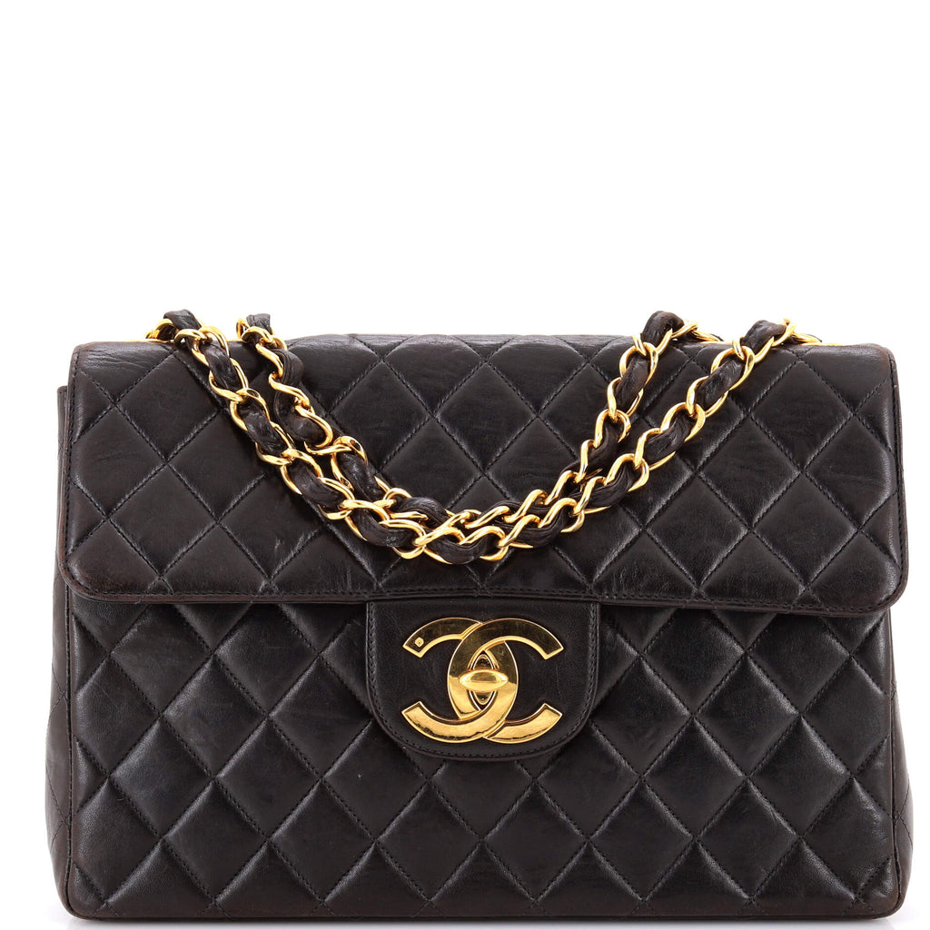 Vintage Classic Single Flap Bag Quilted Lambskin Jumbo