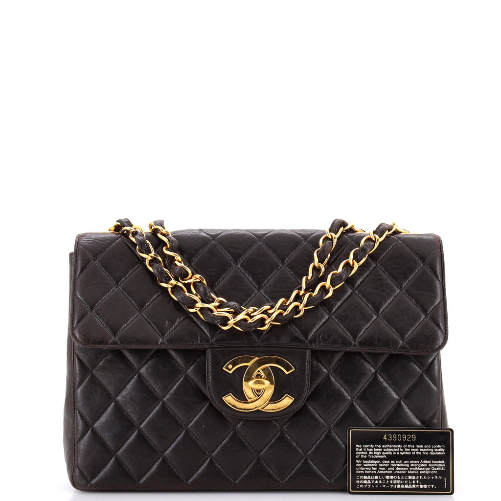 Vintage Classic Single Flap Bag Quilted Lambskin Jumbo
