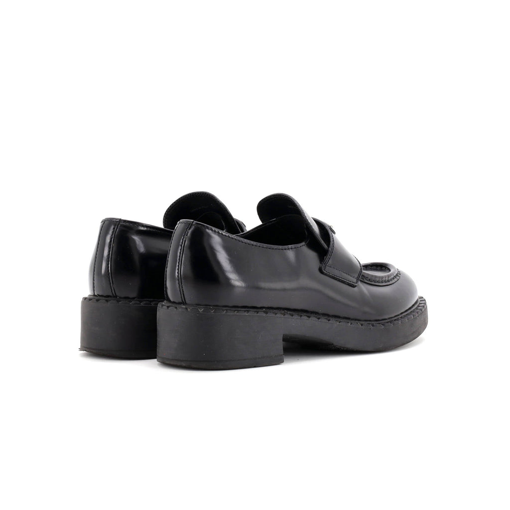 Women's Triangle Logo Loafers Spazzolato Leather
