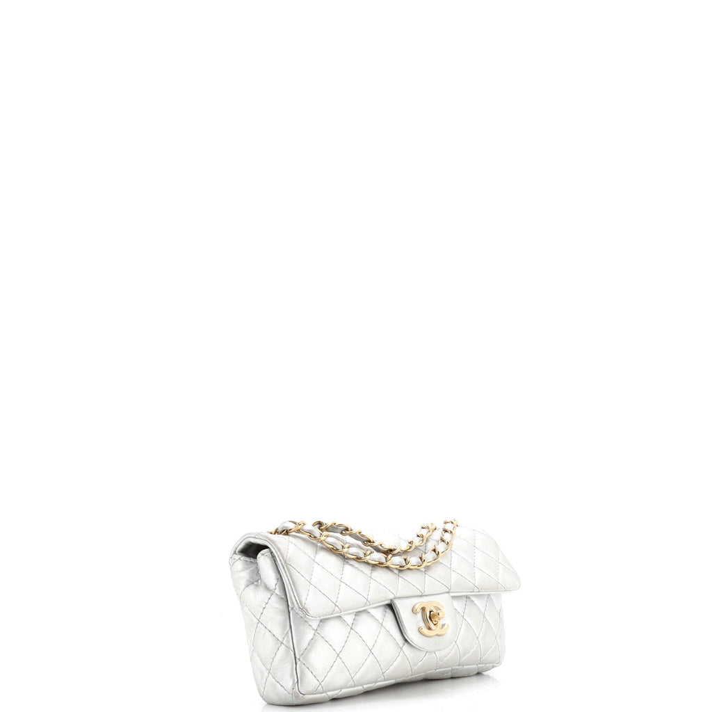 Classic Single Flap Bag Quilted Lambskin East West