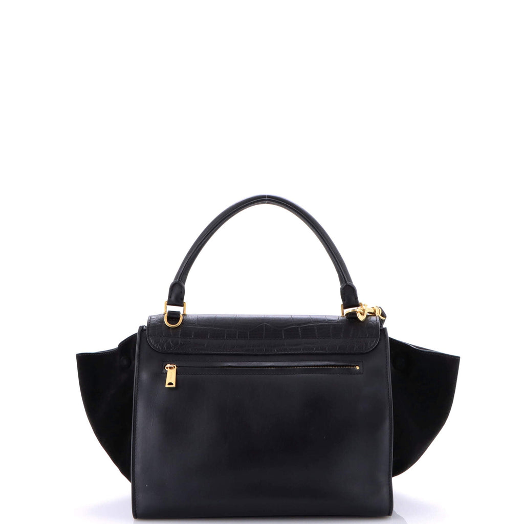 Trapeze Bag Crocodile Embossed Leather Medium