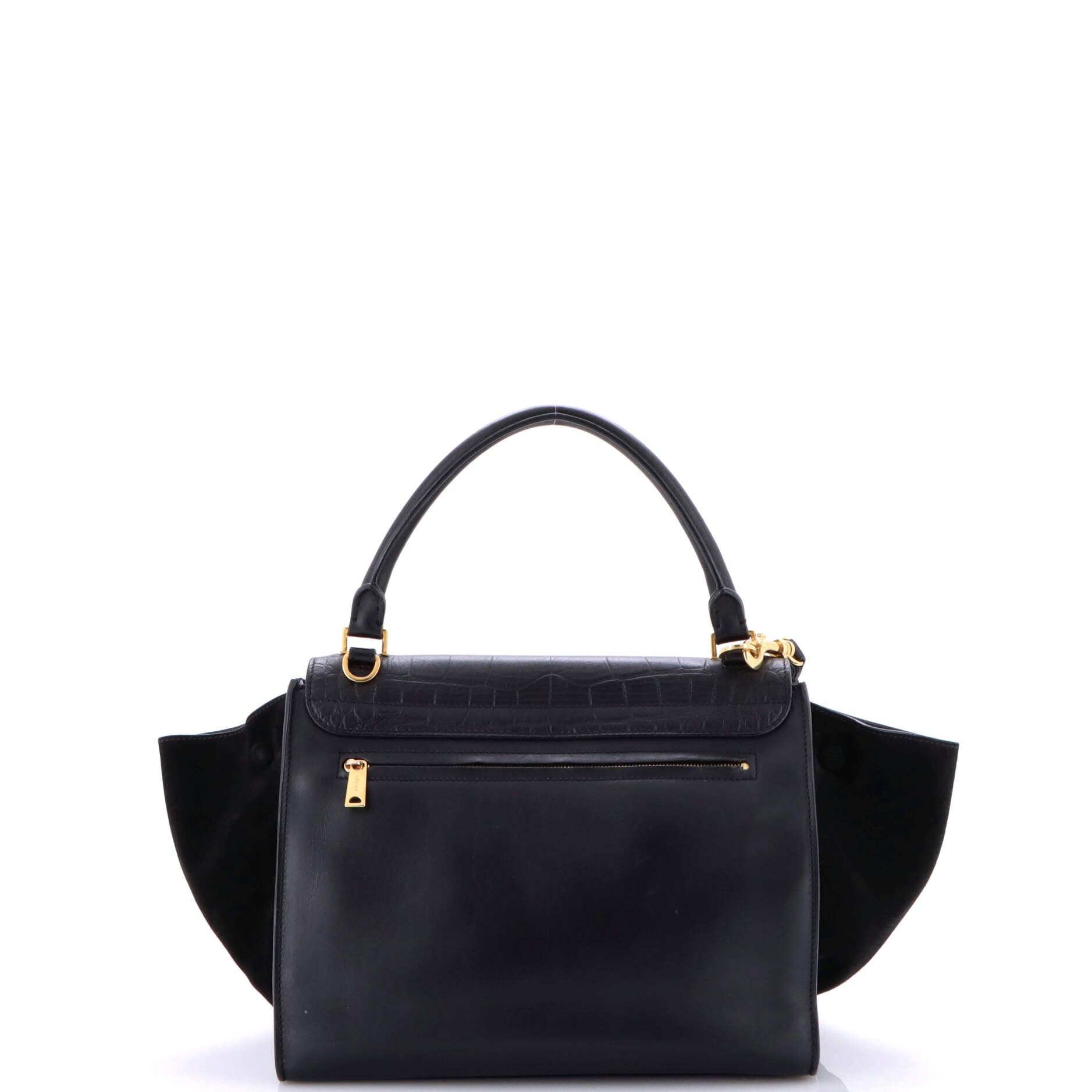 Trapeze Bag Crocodile Embossed Leather Medium