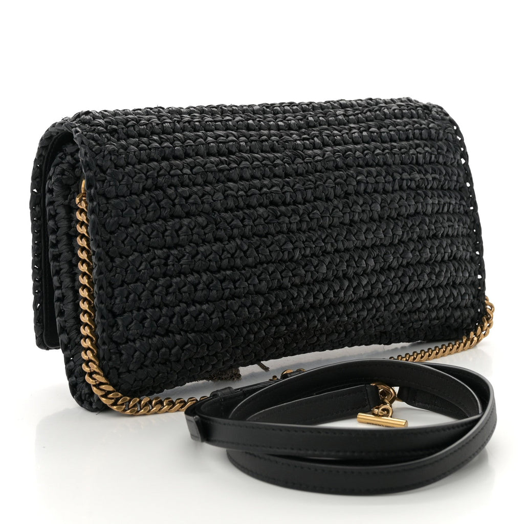 Raffia Monogram Tassel Kate 99 Black
