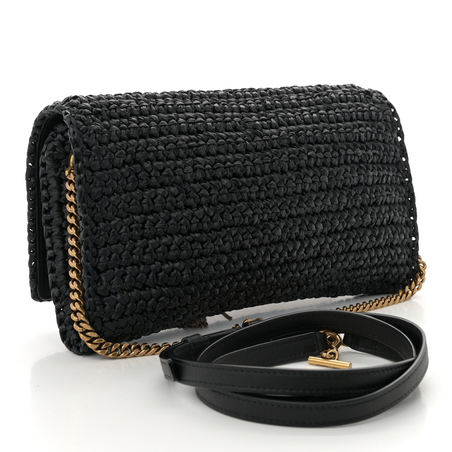 Raffia Monogram Tassel Kate 99 Black