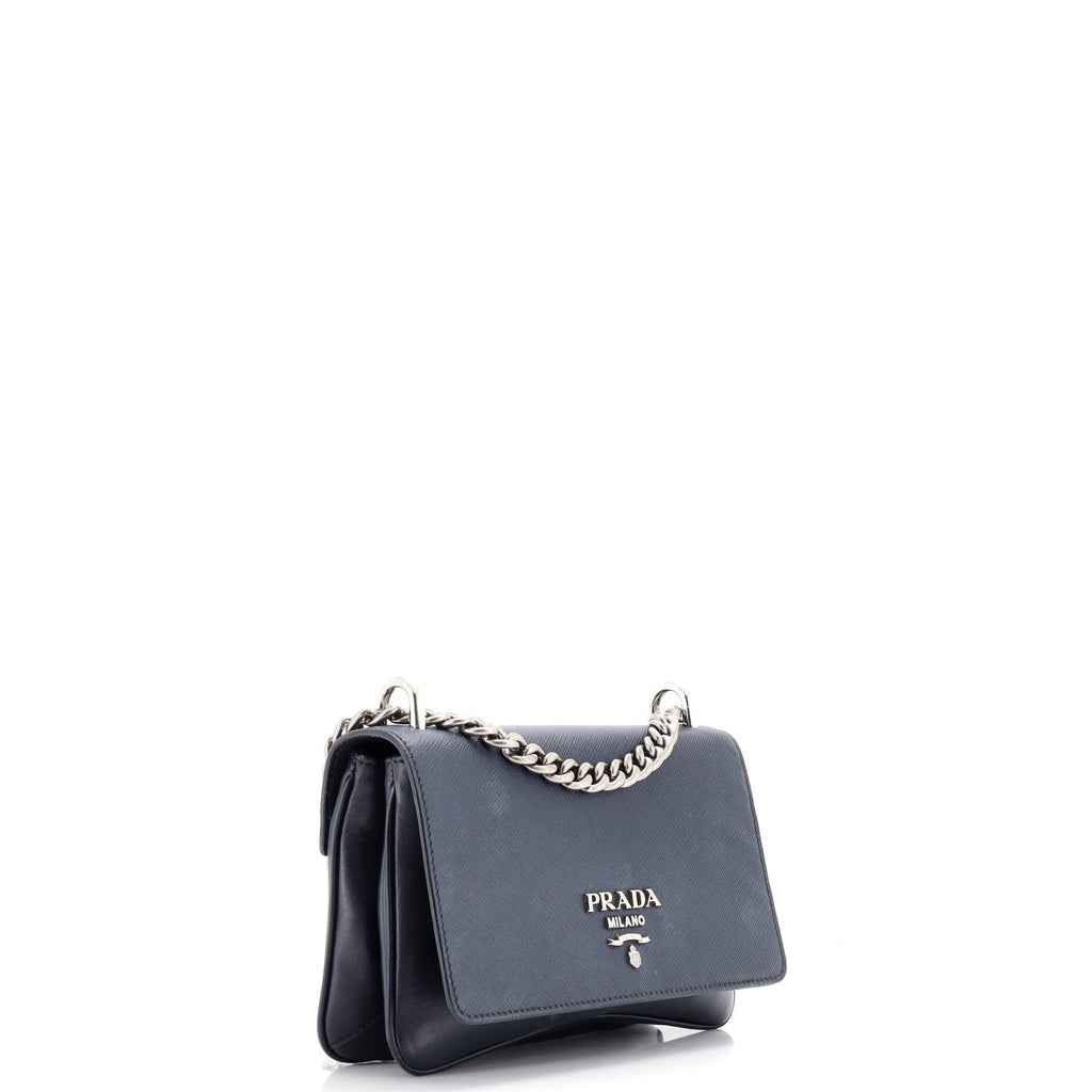 Chain Flap Crossbody Bag Saffiano and Soft Calf Small