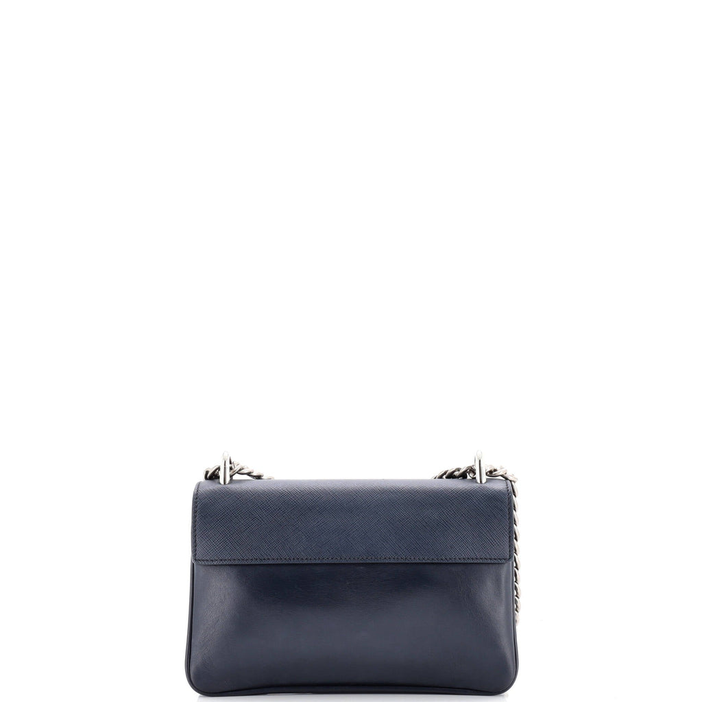 Chain Flap Crossbody Bag Saffiano and Soft Calf Small