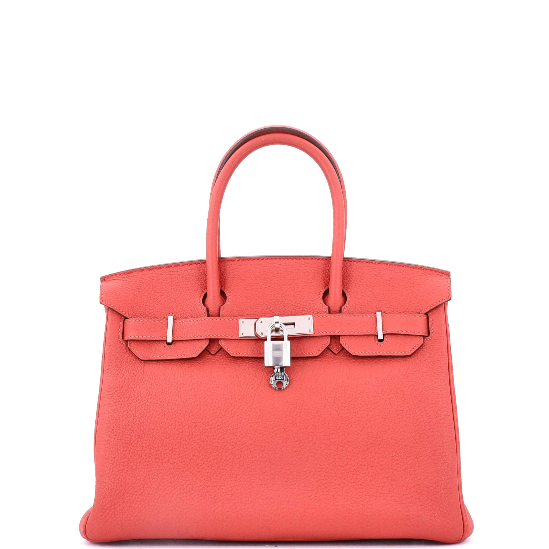 Birkin Handbag Rouge Pivoine Togo with Palladium Hardware 30