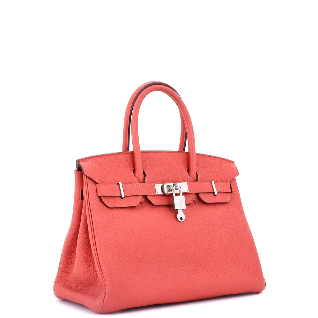 Birkin Handbag Rouge Pivoine Togo with Palladium Hardware 30